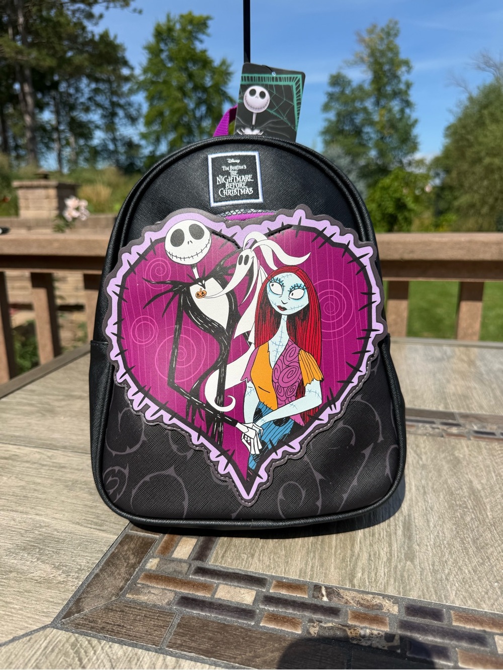 NWT Disney The Nightmare Before Christmas Jack & Sally Heart Mini Backpack